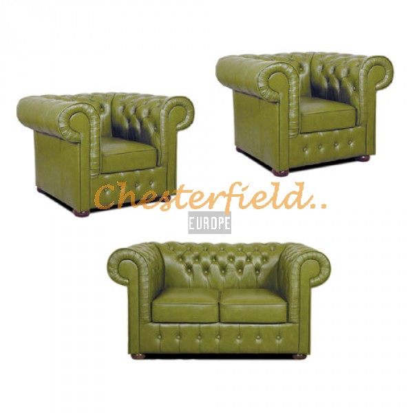 Mark 211 Olive Chesterfield Garnitur