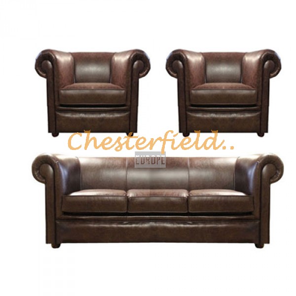 London 311 Antikbraun Chesterfield Garnitur