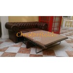 Classic Cognac 3er Chesterfield Schlafsofa