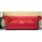 Classic XL Rot 3-Sitzer Chesterfield Sofa