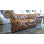 Windchester Antikgold 2-Sitzer Chesterfield Sofa