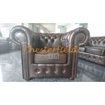 Classic 211 Antikbraun Chesterfield Garnitur