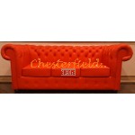 Classic XL Orange 3-Sitzer Chesterfield Sofa