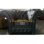 Windchester 311 Schwarz Chesterfield Garnitur