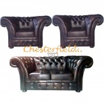 Windchester 211 Antikbraun Chesterfield Garnitur