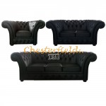 Windchester 321 Schwarz Chesterfield Garnitur