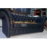 Windchester Schwarz 3-Sitzer Chesterfield Sofa