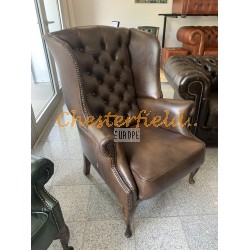 St. James mittelbraun (A5M) Chesterfield Ohrensessel 