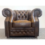 Windsor Antik mittelbraun (A5M) Chesterfield Sessel 