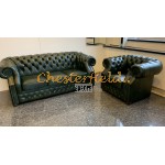 Windsor 321 Antikgruen Chesterfield Garnitur