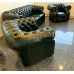 Windsor 311 Antikgruen Chesterfield Garnitur