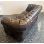 Windsor Antik MIttelbraun 3-Sitzer Chesterfield Sofa (A5M)